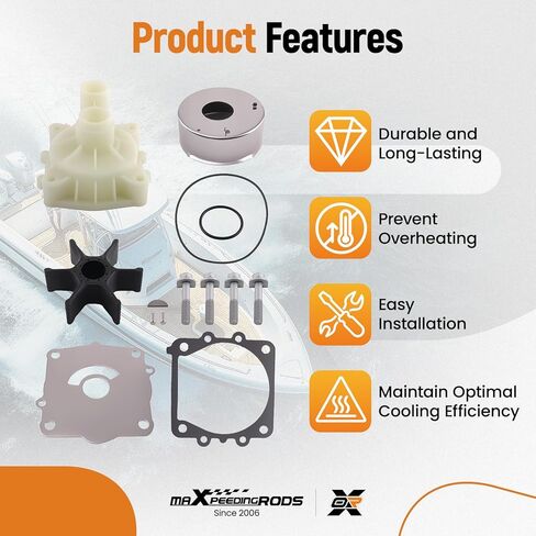 maXpeedingrods Water Pump Impeller Kit for Yamaha Engine Models 4 Stroke 75 90 115 Hp Outboard Boat Motors Replacement 68V-W0078-01 18-3442 in Kuwait