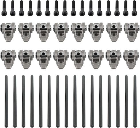 Intake Exhaust Valve Rocker Arm and Push Rods for Chevy Avalanche Camaro Colorado Corvette Express Impala Silverado Suburban Tahoe GMC Canyon Envoy Savana Sierra Yukon 4.8 5.3 6.0 6.2 in Kuwait