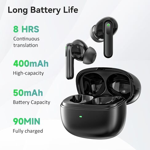 Language Translator Earbuds, Online Translation No Subscription Needed, 3-in-1 Translator Earphones 150 Languages & Accents & 8 Offline Translation Packs Active Noise Cancellation,Transparency in Kuwait