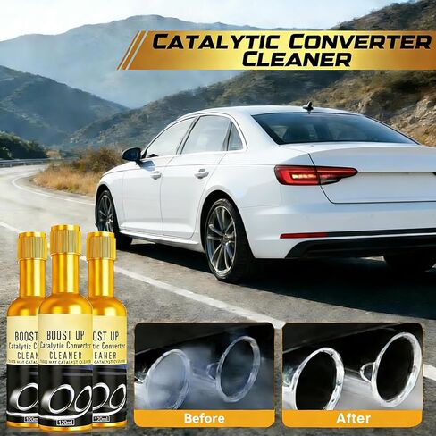 3Pcs Catalytic Converter Cleaning Kit, Automotive Engine Cleaner, Exhaust System Pipe Carbon Deposit Cleaner, Fuel System Treatment Oil Additive (120ml) in Kuwait
