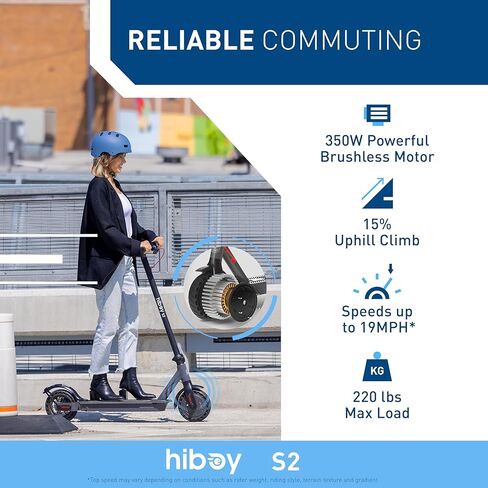سكوتر كهربائي Hiboy S2/S2 MAX، محرك 350/500 واط، إطارات 8.5/10 بوصة، سكوتر كهربائي نطاق 17/40.4 ميل، سكوتر كهربائي قابل للطي بسرعة 19 ميل في الساعة للبالغين in Kuwait