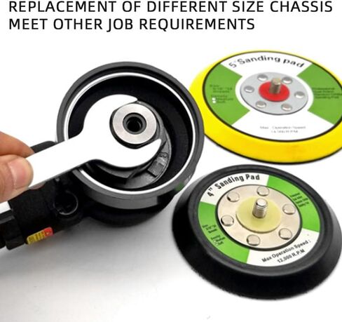 3 Inches,75mm,Pneumatic Orbital Sander,12000RPM Air Powered Random Orbital Polisher for Auto Body Work,Woodworking, and Metal Finishing,Hook and Loop Pad for Sandpaper & Sponge Balls in Kuwait