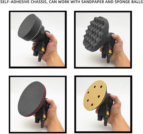 3 Inches,75mm,Pneumatic Orbital Sander,12000RPM Air Powered Random Orbital Polisher for Auto Body Work,Woodworking, and Metal Finishing,Hook and Loop Pad for Sandpaper & Sponge Balls in Kuwait