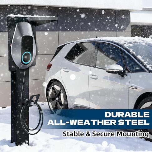 Cold Rolled Steel Charging Station Column with Attached Hook，Upgraded Rain Cover - Weather-Resistant for Outdoor/Indoor Use EV Charge Stand Charging Pillar for Tesla in Kuwait