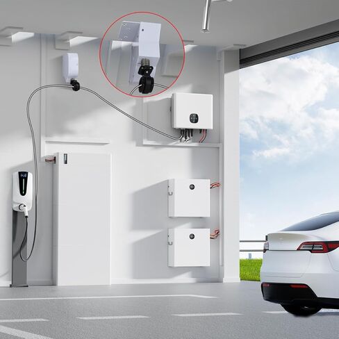 ضام كابل شاحن EV عالمي، نظام إدارة الكابلات المثبت على الحائط، يعمل مع كابلات شحن EV بقطر 20-25 مم/0.78-0.98 بوصة، أبيض in Kuwait