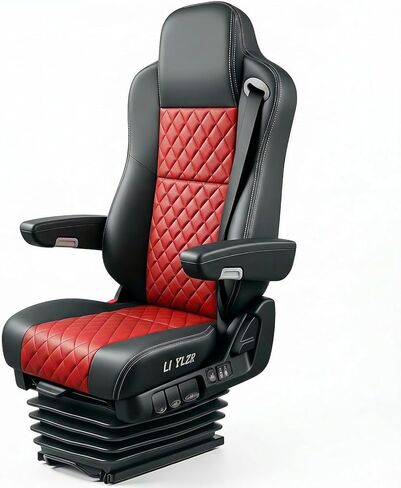 High Soar Universal Truck Seat with Armrest Damping Adjustment Air Suspension Driver Seat LH Compatible with Peterbilt Kenworth Freightliner International Heavy-Duty Trucks Accessories in Kuwait