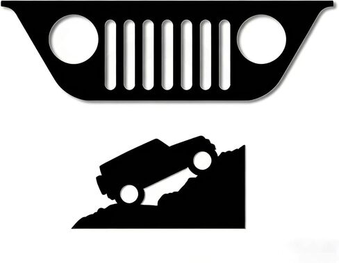 Corner Climbers Windshield Decal Sticker Compatible with Jeep JK, Replacement Easter Egg Vinyl Sticker (Left & Right), with Windshield Grill Sticker Compatible with Jeep JK 2007-2018 in Kuwait