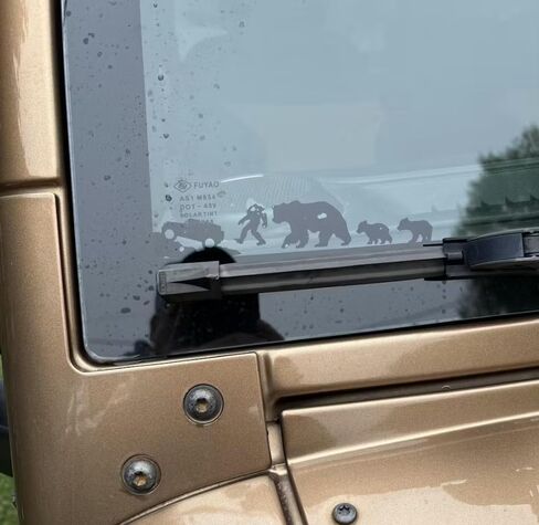 Corner Climbers Windshield Decal Sticker Compatible with Jeep JK, Replacement Easter Egg Vinyl Sticker (Left & Right), with Windshield Grill Sticker Compatible with Jeep JK 2007-2018 in Kuwait