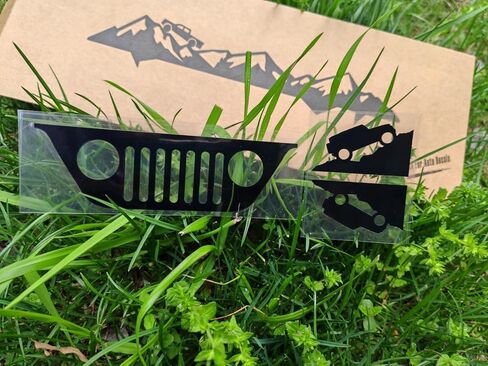 Corner Climbers Windshield Decal Sticker Compatible with Jeep JK, Replacement Easter Egg Vinyl Sticker (Left & Right), with Windshield Grill Sticker Compatible with Jeep JK 2007-2018 in Kuwait