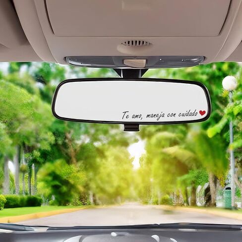 3 قطع ملصق مرآة Te Amo Maneja Con Cuidado، ملصق مرآة إسباني I Love You Drive Safe - ملصق مرآة مرآة الرؤية الجانبية والخلفية الجميلة للسيارات، هدايا تذكير ملهمة بالأشعة فوق البنفسجية DTF in Kuwait