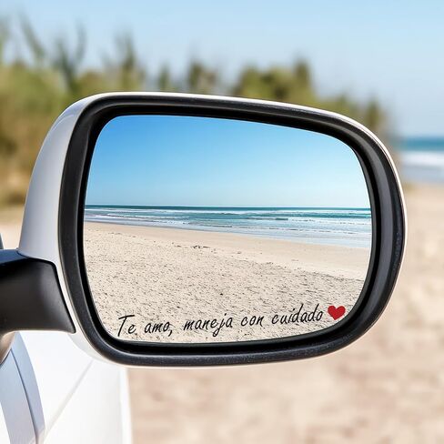 3 قطع ملصق مرآة Te Amo Maneja Con Cuidado، ملصق مرآة إسباني I Love You Drive Safe - ملصق مرآة مرآة الرؤية الجانبية والخلفية الجميلة للسيارات، هدايا تذكير ملهمة بالأشعة فوق البنفسجية DTF in Kuwait