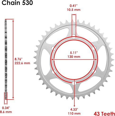 مجموعة سلسلة القيادة والعجلات المسننة باللون الأزرق من Caltric متوافقة مع Yamaha R1 Yzf-R1 Yzf1000R Yzf-1000R 1998-2003 in Kuwait