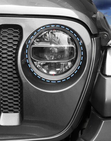 غطاء المصباح الأمامي المدخن Voodona متوافق مع Jeep Wrangler JL & Gladiator JT 2018-2023، أسود مدخن in Kuwait