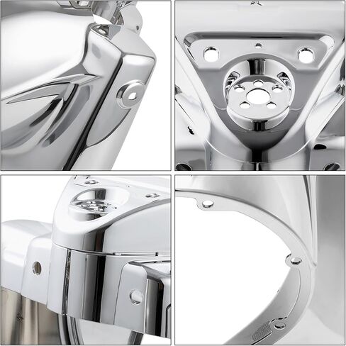 XMT-MOTO Chrome 7" Round Headlight Nacelle Cover Fit For 2014-2024 Harley Touring Road King FLHR in Kuwait