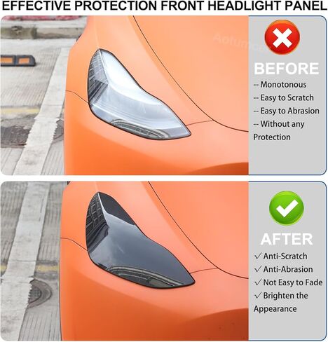 Front Headlight Covers Compatible with Tesla Model 3/Y 2017-2024 Accessories Front Head Lights Lamp Lenses Cover Trim Decoration Kits, ABS Headlight Protector Guard Accessories in Kuwait