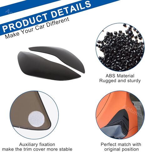 Front Headlight Covers Compatible with Tesla Model 3/Y 2017-2024 Accessories Front Head Lights Lamp Lenses Cover Trim Decoration Kits, ABS Headlight Protector Guard Accessories in Kuwait