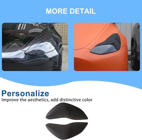 Front Headlight Covers Compatible with Tesla Model 3/Y 2017-2024 Accessories Front Head Lights Lamp Lenses Cover Trim Decoration Kits, ABS Headlight Protector Guard Accessories in Kuwait