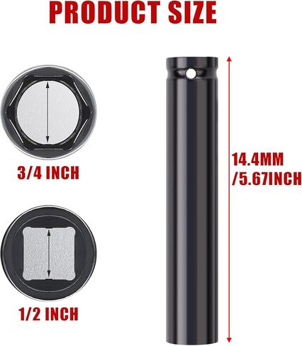 3/4" 19mm Socket Truck Cage Tool Removal Puller Cage Bolt Release Bolt Removal Tool Extra Deep 3/4" Socket 1/2" Drive Compatible with Truck Air Brakes with 800921 Cage Bolt in Kuwait