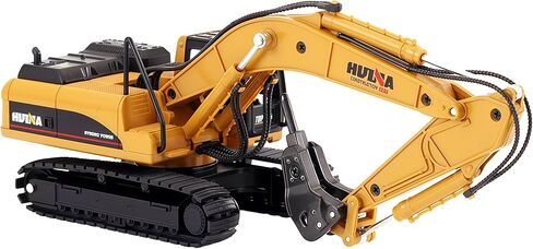 Gemini&Genius Drill Excavator Toys for Kids, Heavy Duty Construction Vehicle Toy 1:50 Scale Hammer Digger, Driller Car Toy, Alloy Model with Moveable Joints and 360° Rotatable Table in Kuwait