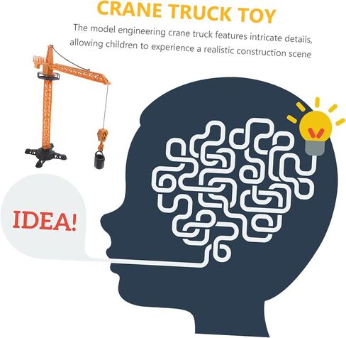 NUOBESTY Crane Truck Toy with Movable Parts Plastic Engineering Playset Tower Crane Stem Building Toys for Boys Interactive Construction Vehicles Playset for Kids in Kuwait