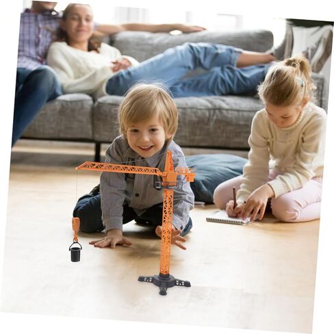 NUOBESTY Crane Truck Toy with Movable Parts Plastic Engineering Playset Tower Crane Stem Building Toys for Boys Interactive Construction Vehicles Playset for Kids in Kuwait
