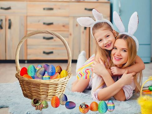 24 عبوة من بيض عيد الفصح المملوء مسبقًا مع حيوانات مفصلية مطبوعة ثلاثية الأبعاد بالداخل - لعبة آلة بيع قابلة لإعادة الاستخدام لصيد بيض عيد الفصح، وحقائب هدايا للحفلات، وحشو هدايا للأطفال in Kuwait