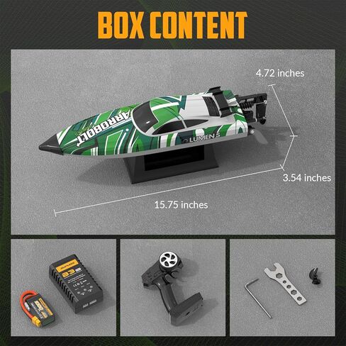 Brushless RC Boat - Remote Control Boats for Adults with LED Lights Racing Boats for Pool&Lakes,2.4GHz RC High Speeding Summer Water Toy (Green) in Kuwait