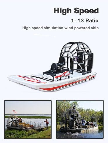 GARTT JDHMBD High Speed Swamp Dawg Boat RTF Remote Control Two Channels Turbo Cruise RC Brushless Wind Boat in Kuwait