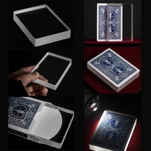 Sumrica Magic Deck Glass Card Deck Ice Bound Card خدع سحرية، بطاقات للتحايل، بطاقة أوهام سحرية الدعائم ملحقات الساحر (8.8 سم × 6.3 سم × 1.5 سم) in Kuwait