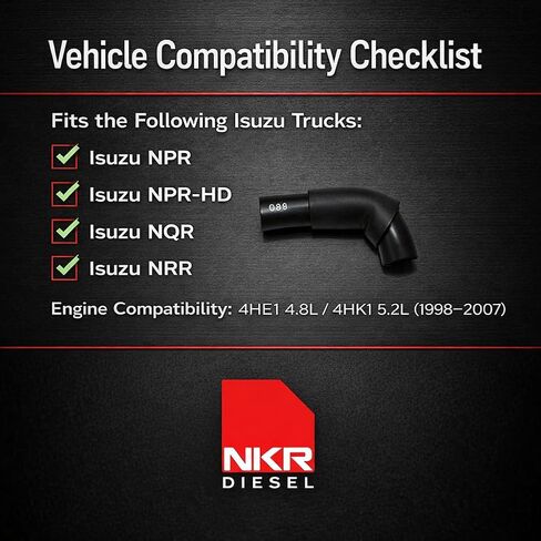 Vacuum Pump Return Hose | Hose Vac Pump Return | for Isuzu NPR, NPR-HD, NQR, NRR | 4HK1 5.2L & 4HE1 4.8L (1998–2007) in Kuwait