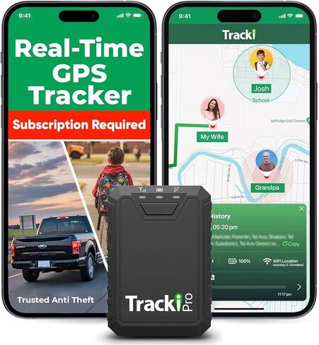 Tracki Pro GPS Tracker for Vehicles up to 12 Months Waterproof Magnetic Asset Real time Tracker 4G LTE Long Battery Life 2-12 Month, Unlimited Distance, Subscription Required, Speed Monitor, Geofence in Saudi Arabia