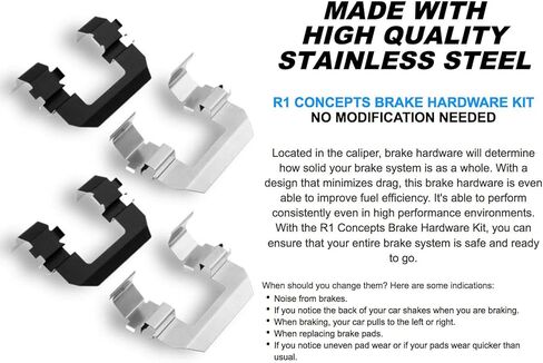 R1 Concepts Disc Brake Hardware Kit Front,Rear 2011-2025 BMW, MINI 650I XDRIVE GRAN COUPE, 530E, 650I GRAN COUPE, 640I GRAN COUPE, 550I XDRIVE, 640I CONVERTIBLE, 535I, 530I, 530E xDRIVE, 640I XDRIVE in Kuwait