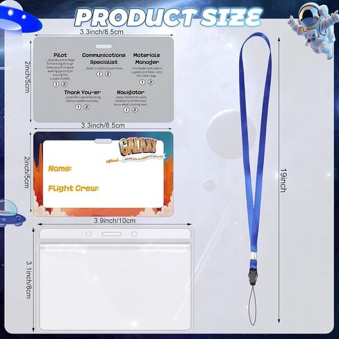 50 Sets 2026 VBS Name Tags Kit Galaxy Theme with Lanyard & Waterproof Card Holder, Writeable Name Badges for Church, Vacation Bible School, Summer Camp, and Group Activities in Kuwait