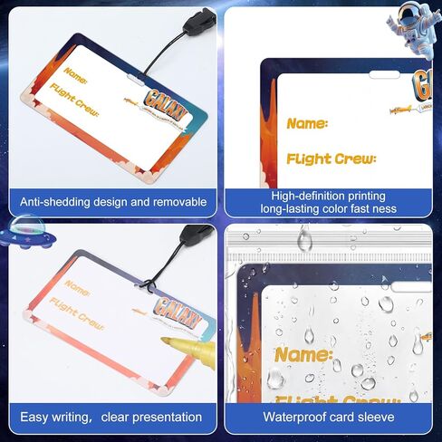50 Sets 2026 VBS Name Tags Kit Galaxy Theme with Lanyard & Waterproof Card Holder, Writeable Name Badges for Church, Vacation Bible School, Summer Camp, and Group Activities in Kuwait