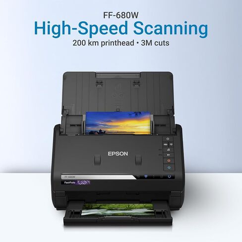 FastFoto FF-680W Wireless High-Speed Photo Scanner for Old Pictures to Digital Fast, Batch Photo Scanner with Feeder, Duplex Document Scanner with OCR, 600 DPI in Kuwait