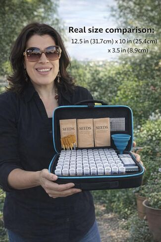 Seed Storage Organizer Kit with 120 Containers, Seed Saver Storage Box for Seed Collection & Preservation, Seed Envelopes, Labels, Funnel & Tweezers, Garden Seed Organizer for Gardeners in Kuwait