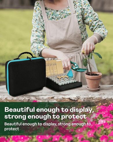 Seed Storage Organizer Kit with 120 Containers, Seed Saver Storage Box for Seed Collection & Preservation, Seed Envelopes, Labels, Funnel & Tweezers, Garden Seed Organizer for Gardeners in Kuwait