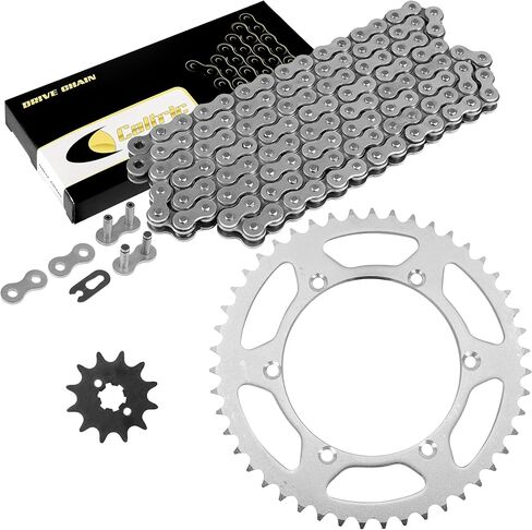 Caltric Drive Chain & Sprocket Kit Compatible with Kawasaki KX125 1985 1986 1987 1988 1989 in Kuwait