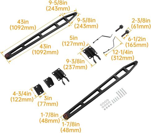 Rear Ladder Traction Bar & Mounting Bracket Kit - for Ford F150 4X4 4WD 2015-2020 Pickup Truck Replacement Parts & Accessories - Black Powder Coated Steel Rear Traction Bar + Axle & Frame Bracket in Kuwait
