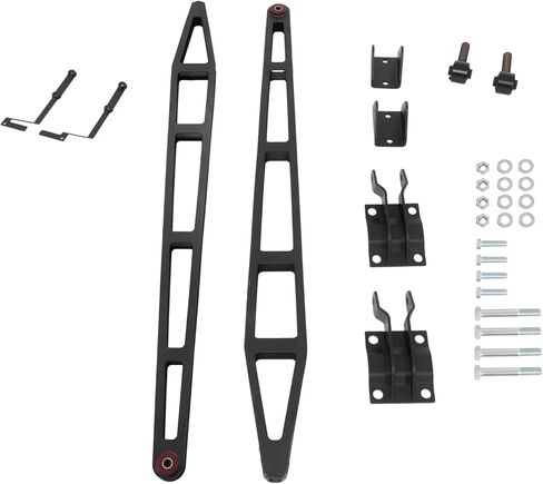 Rear Ladder Traction Bar & Mounting Bracket Kit - for Ford F150 4X4 4WD 2015-2020 Pickup Truck Replacement Parts & Accessories - Black Powder Coated Steel Rear Traction Bar + Axle & Frame Bracket in Kuwait