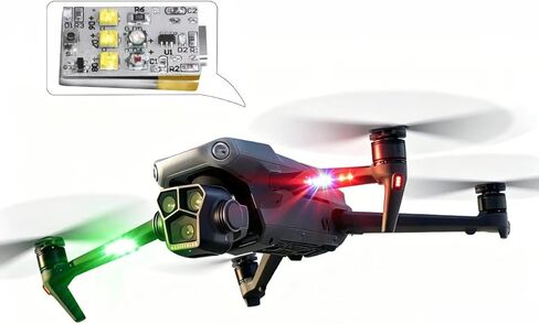 Drone Strobe Light Compatible with DJI Avata 2, FAA Compliant Anti-Collision Rechargeable LED Lamp for Night Flying, Compatible with DJI Neo 2, Mini 5 Pro / 4 Pro / 3 / 4K, Avata 2, Air 3S, Mavic 3, Flip & All RC Drones (1PC) in Kuwait