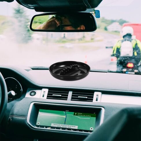 CHILDWEET Car Ashtray with 7 Slots Round Plastic Automotive Ash Holder for Cigarettes Portable Interior Accessory 6.88X6.88X1.25 Inch Set of 2 in Kuwait