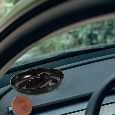 CHILDWEET Car Ashtray with 7 Slots Round Plastic Automotive Ash Holder for Cigarettes Portable Interior Accessory 6.88X6.88X1.25 Inch Set of 2 in Kuwait