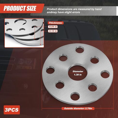 Water Pump Pulley Shim Kit, 1/8 Inch and 1/16 Inch, 3 Pcs, Compatible with SBC BBC SBF 302 350 427 454. 0.063 in and 0.125 in Thick, 5/8 in and 3/4 in Shaft, Aluminum, Natural in Kuwait
