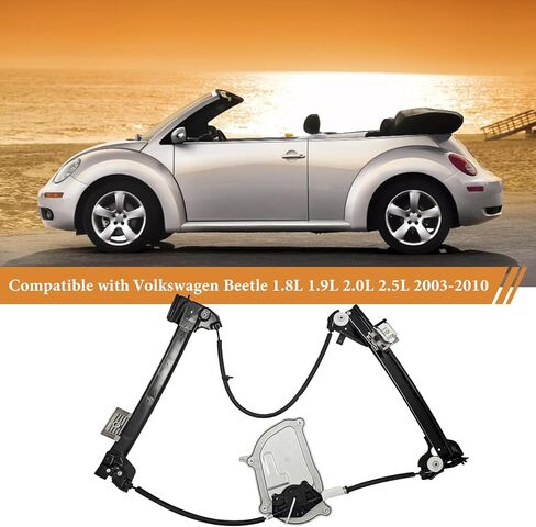 Front Left Side Door Power Window Regulator Replacement for Volkswagen Beetle Convertible 2003 2004 2005 2006 2007 2008 2009 2010 1Y0837461F 1Y0837461B in Kuwait