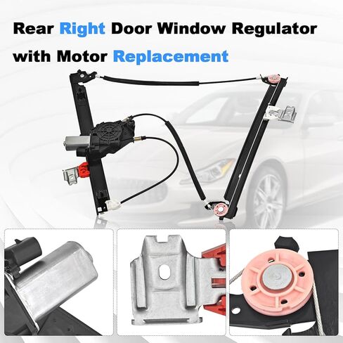 Rear Right Window Regulator w/Motor Compatible with Maserati Quattroporte M139 2003-2012 Replace# 84934400, 66945400 in Kuwait