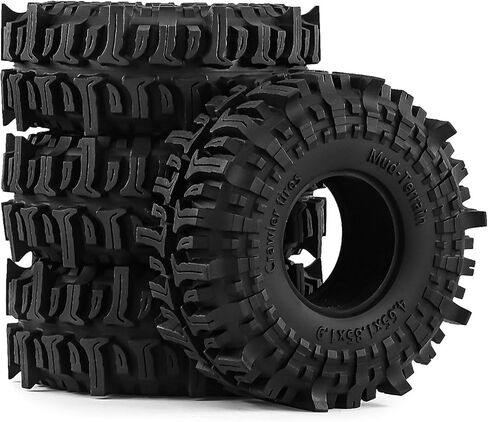 1.9" Soft Rubber Crawler Tires, Aggressive Off-Road Tread, Foam Inserts for 1/10 SCX10, TRX4, Redcat RC Rock Crawler in Kuwait
