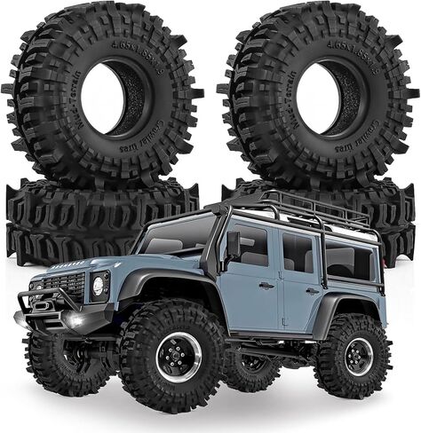 1.9" Soft Rubber Crawler Tires, Aggressive Off-Road Tread, Foam Inserts for 1/10 SCX10, TRX4, Redcat RC Rock Crawler in Kuwait