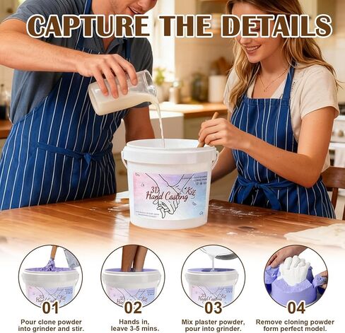 Muopay Hand Casting Kit, Anniversary Couples Gifts Casting Kit, Bridal Shower,Hand Mold Kit Couple with Base, Wedding Gifts Plaster Hand Mold Casting Kits, Couple 1 Year Anniversary in Kuwait
