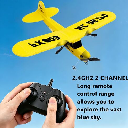 2.4GHz 2CH RC Airplane, 340mm Wingspan Fixed Wing Remote Control Glider, Ready to Fly Easy Operation RC Plane Toy, Durable Electric RC Aircraft for Kids Adults Beginners Outdoor Sport in Kuwait